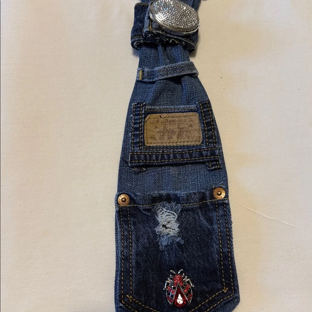 Denim Blue Men's Bag with Ladybug Detail - Picture 4 of 4